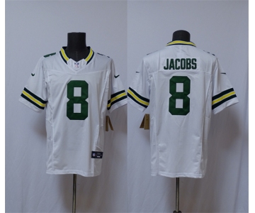 Men's Green Bay Packers #8 Josh Jacobs White Vapor 2025 F.U.S.E. Limited Football Stitched Jersey