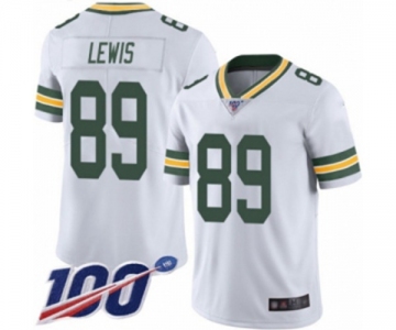 Men's Green Bay Packers #89 Marcedes Lewis White Vapor Untouchable Limited Player 100th Season Football Jersey