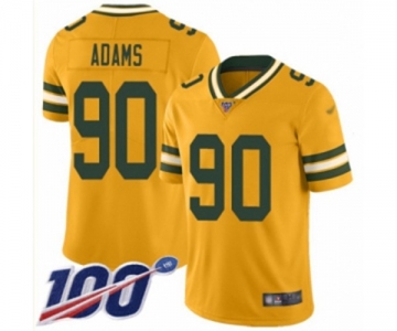 Men's Green Bay Packers #90 Montravius Adams Limited Gold Inverted Legend 100th Season Football Jersey