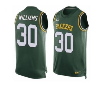 Men's Nike Green Bay Packers #30 Jamaal Williams Limited Green Player Name & Number Tank Top NFL Jersey