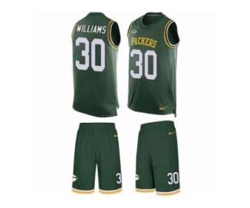 Men's Nike Green Bay Packers #30 Jamaal Williams Limited Green Tank Top Suit NFL Jersey