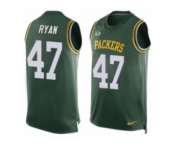 Men's Nike Green Bay Packers #47 Jake Ryan Limited Green Player Name & Number Tank Top NFL Jersey