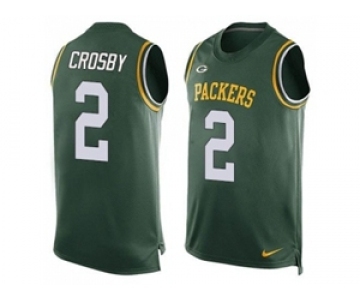 Nike Green Bay Packers #2 Mason Crosby Green Team Color Men's Stitched NFL Limited Tank Top Jersey