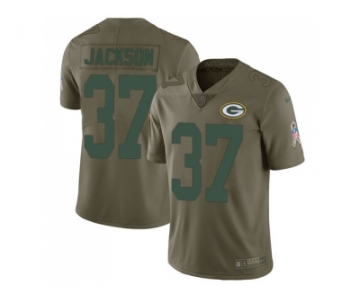 Nike Green Bay Packers #37 Josh Jackson Olive Men Stitched NFL Limited 2017 Salute To Service Jersey
