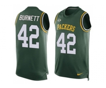 Nike Green Bay Packers #42 Morgan Burnett Green Team Color Men's Stitched NFL Limited Tank Top Jersey