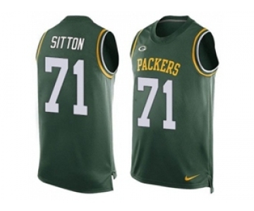 Nike Green Bay Packers #71 Josh Sitton Green Team Color Men's Stitched NFL Limited Tank Top Jersey