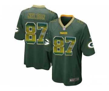 Nike Green Bay Packers #87 Jordy Nelson Green Team Color Men's Stitched NFL Limited Strobe Jersey