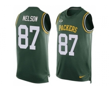 Nike Green Bay Packers #87 Jordy Nelson Green Team Color Men's Stitched NFL Limited Tank Top Jersey