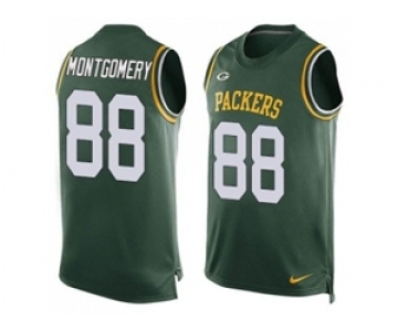 Nike Green Bay Packers #88 Ty Montgomery Green Team Color Men's Stitched NFL Limited Tank Top Jersey