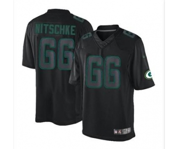 nike nfl jerseys green bay packers #66 ray nitschke black[nike impact limited]