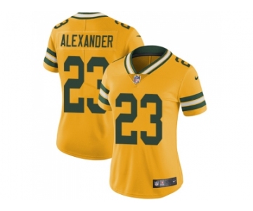 Women Nike Green Bay Packers #23 Jaire Alexander Yellow Stitched NFL Limited Rush Jersey