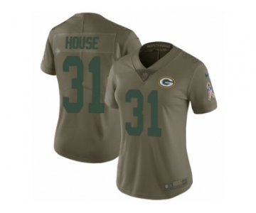 Women Nike Green Bay Packers #31 Davon House Limited Olive 2017 Salute to Service NFL Jersey