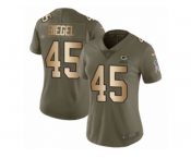 Women Nike Green Bay Packers #45 Vince Biegel Limited Oliv Gold 2017 Salute to Service NFL Jersey