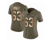 Women Nike Green Bay Packers #63 Corey Linsley Limited Olive Gold 2017 Salute to Service NFL Jersey