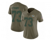 Women Nike Green Bay Packers #73 Jahri Evans Limited Olive 2017 Salute to Service NFL Jersey