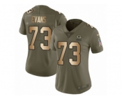 Women Nike Green Bay Packers #73 Jahri Evans Limited Olive Gold 2017 Salute to Service NFL Jersey