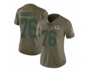Women Nike Green Bay Packers #76 Mike Daniels Limited Olive 2017 Salute to Service NFL Jersey
