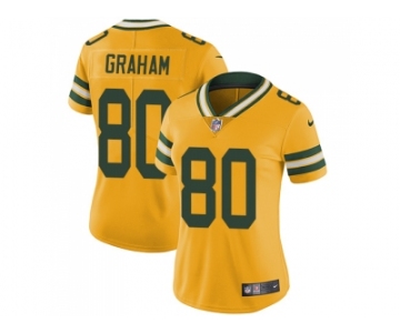 Women Nike Green Bay Packers #80 Jimmy Graham Yellow Stitched NFL Limited Rush Jersey