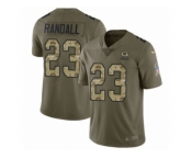 Women Nike Green Bay Packers #95 Ricky Jean-Francois Limited Olive USA Flag 2017 Salute to Service NFL Jersey