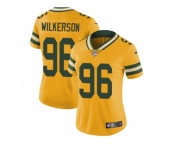 Women Nike Green Bay Packers #96 Muhammad Wilkerson Yellow Stitched NFL Limited Rush Jersey