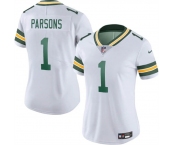 Women's Green Bay Packers #1 Micah Parsons White 2025 Vapor Untouchable Limited Stitched Football Jersey Women's Green Bay Packers #1 Micah Parsons White 2025 Vapor Untouchable Limited Stitched Football Jersey
