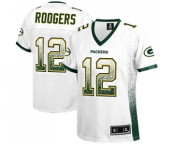 Women's Green Bay Packers #12 Aaron Rodgers Elite White Drift Fashion Football Jersey