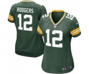 Women's Green Bay Packers #12 Aaron Rodgers Game Green Team Color Football Jersey