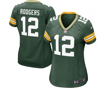 Women's Green Bay Packers #12 Aaron Rodgers Game Green Team Color Football Jersey