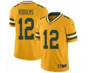 Women's Green Bay Packers #12 Aaron Rodgers Limited Gold Inverted Legend Football Jersey