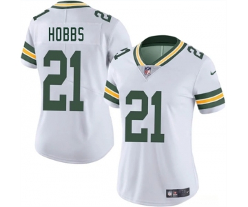 Women's Green Bay Packers #21 Nate Hobbs White 2025 Vapor Untouchable Limited Stitched Jersey