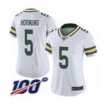 Women's Green Bay Packers #5 Paul Hornung White Vapor Untouchable Limited Player 100th Season Football Jersey