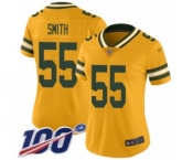 Women's Green Bay Packers #55 Za'Darius Smith Limited Gold Inverted Legend 100th Season Football Jersey