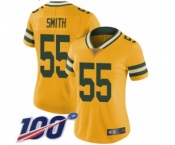 Women's Green Bay Packers #55 Za'Darius Smith Limited Gold Rush Vapor Untouchable 100th Season Football Jersey