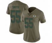 Women's Green Bay Packers #55 Za'Darius Smith Limited Olive 2017 Salute to Service Football Jersey