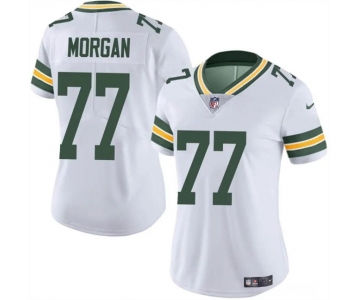 Women's Green Bay Packers #77 Jordan Morgan White 2024 Draft Vapor Untouchable Limited Football Stitched Jersey