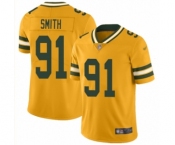 Women's Green Bay Packers #91 Preston Smith Limited Gold Inverted Legend Football Jersey