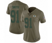 Women's Green Bay Packers #91 Preston Smith Limited Olive 2017 Salute to Service Football Jersey