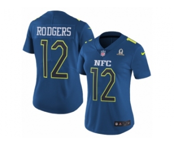 Women's Nike Green Bay Packers #12 Aaron Rodgers Limited Blue 2017 Pro Bowl NFL Jersey