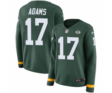 Women's Nike Green Bay Packers #17 Davante Adams Limited Green Therma Long Sleeve NFL Jersey
