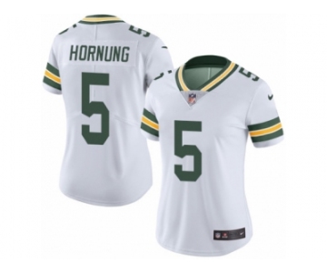 Women's Nike Green Bay Packers #5 Paul Hornung Limited White Rush NFL Jersey