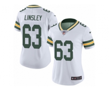 Women's Nike Green Bay Packers #63 Corey Linsley Limited White Rush NFL Jersey