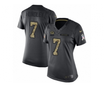 Women's Nike Green Bay Packers #7 Brett Hundley Limited Black 2016 Salute to Service NFL Jersey