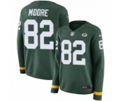 Women's Nike Green Bay Packers #82 J'Mon Moore Limited Green Therma Long Sleeve NFL Jersey