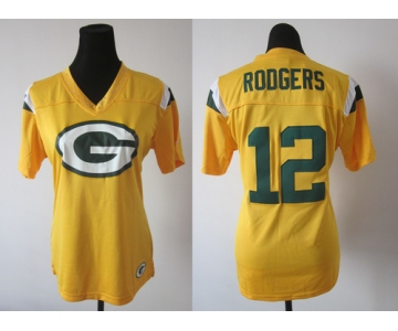 nike women nfl green bay packers #12 rodgers field flirt fashion yellow[nike 2012]