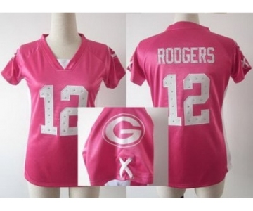 nike women nfl jerseys green bay packers #12 rodgers pink[draft him ii top]