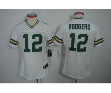 nike women nfl jerseys green bay packers #12 rodgers white[nike limited]