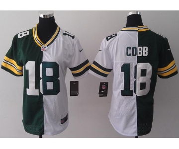 nike women nfl jerseys green bay packers #18 cobb white-green[nike split]