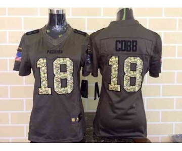 nike women nfl jerseys green bay packers #18 randall cobb army green[nike Limited Salute To Service]