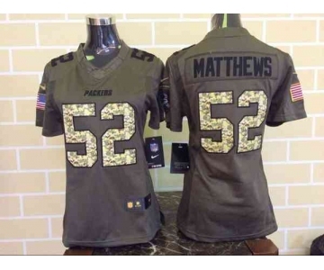 nike women nfl jerseys green bay packers #52 clay matthews army green[nike Limited Salute To Service]