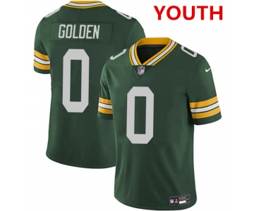 Youth Green Bay Packers #0 matthew golden green 2025 vapor untouchable limited stitched football jersey